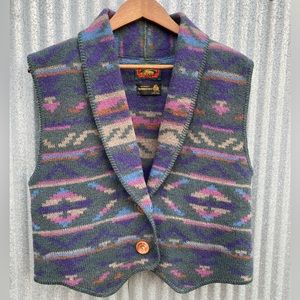 Vintage Wool Vest with Collar